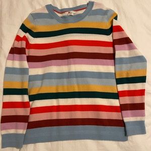 BODEN MULTI-COLOR STRIPPED SWEATER W/ EDGE DETAILS